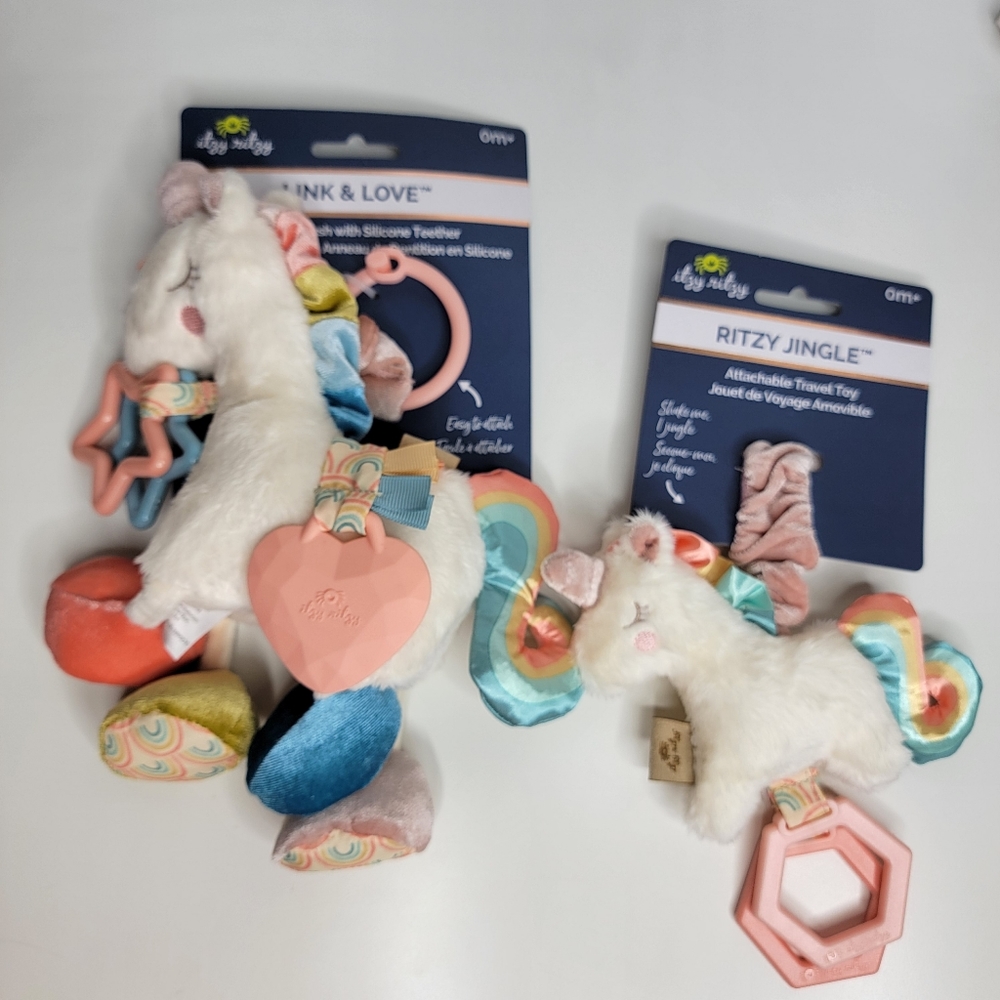 Itzy Ritzy Unicorn Baby Toy Set , Link & Love , Ritzy Jingle